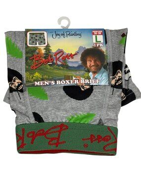 Bob Ross Joy of Painting Mens Boxer Briefs Size L 36-38 Novelty NWT
